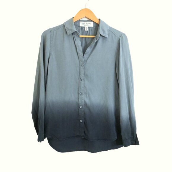 NWOT Anthropologie Cloth & Stone Tayla Dip Dye Button Down Shirt Size XS - Picture 3 of 6